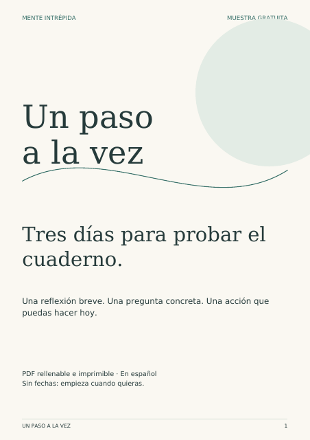 Portada de la muestra gratuita Un paso a la vez, de Mente Intrépida